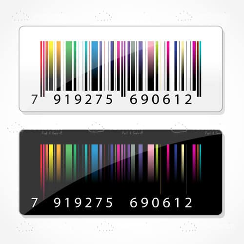 Colorful Barcodes with Black and White Backgrounds